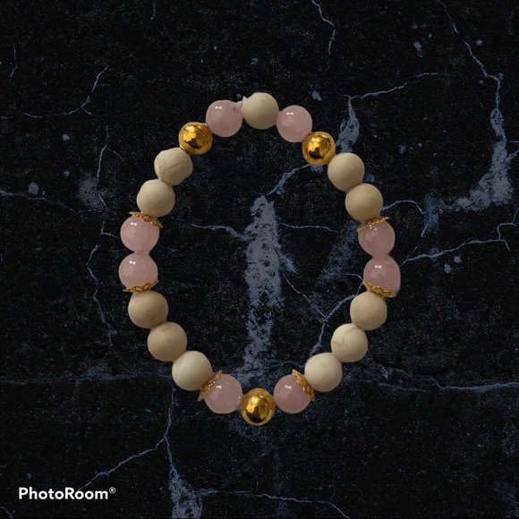 Pink and gold stone bracelet - Picture 1 of 3
